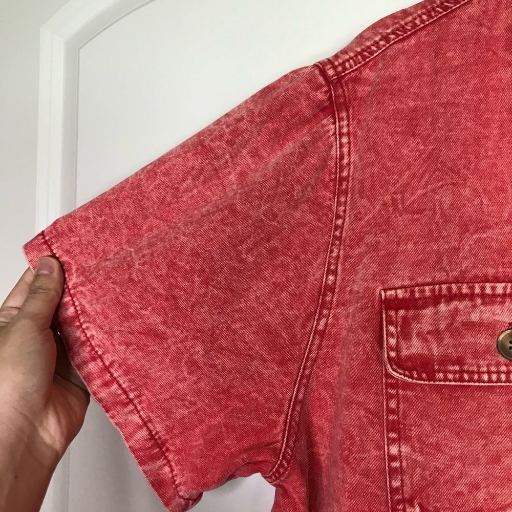 Boho Jean Short Jumper, Stonewashed, Zipper Front, Working Pockets 2X - Picture 6 of 12